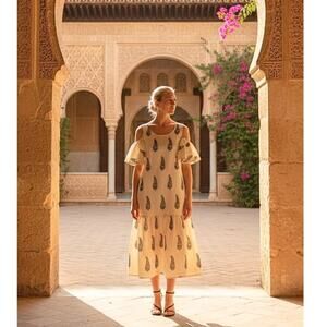 Zayan the Label Saria Maxi Dress Small Cream NWT